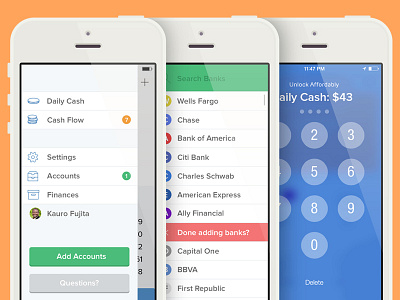 Affordbaly Mobile App Screens app bank budget cash flow design finance light mobile navigation ui ux web