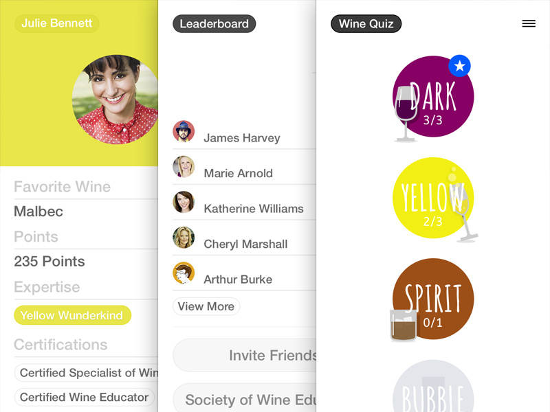 SWE Wine Quiz App by JoJo Marion on Dribbble