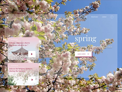 Cherry blossom landing page : concept cherryblossom concept design designer landing page nature ui uidesign ux webdesign website concept