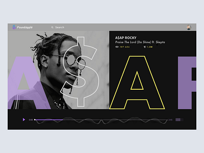 A$AP Music Rebound Dark mode asap rocky concept dark mode dark ui designer landing page music app ui uidesign ux