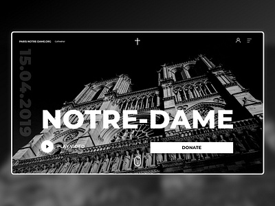 Homage Notre Dame concept design designer landing page ui uidesign webdesign website concept
