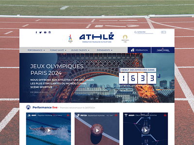 Website Refont : Athlétisme France landing page concept design designer landing page ui uidesign ux webdesign website concept