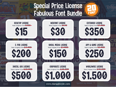 Special Price Lislcense 20 font font