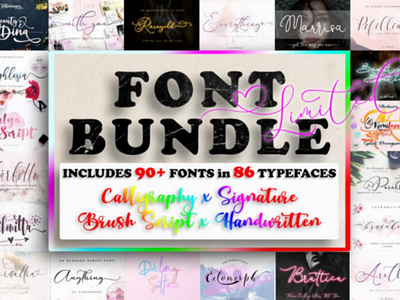 90 Font Bundle bundle creative fabrica font