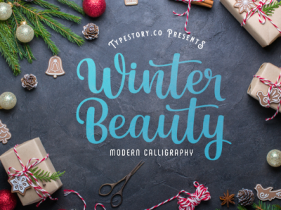 Winter Beauty Fonts animation app bold branding design font handmade logo newfont typography web