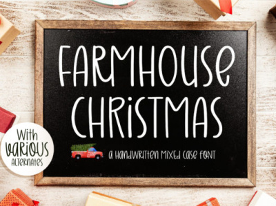 Farmhouse Christmas branding design font fontdesign handmade newfont typography