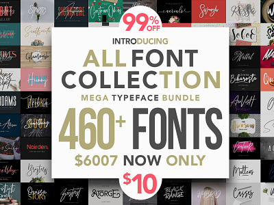All Fonts Collection Mega Typeface Bundle Bundles animation app bold branding design font handmade logo newfont typography