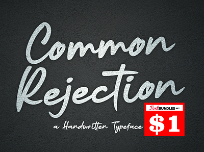 Common Rijection $1 $1 animation app blackfiday bold brand branding brush covid19 design font font duo handmade logo newfont typography web