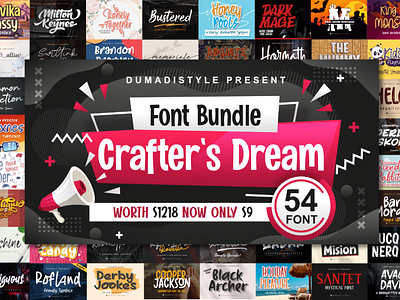 Crafter's Dream Font Bundle animation app bold branding covid19 design font handmade logo newfont typography web