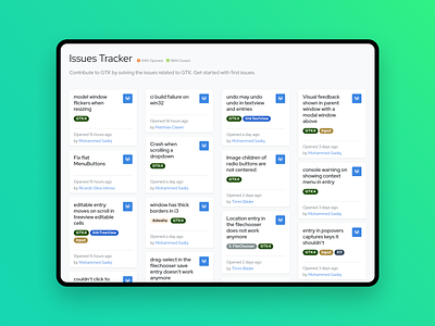 GTK Website Redesign - Issue Tracker