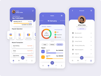 Financial Management App financial management purple ui uidesign