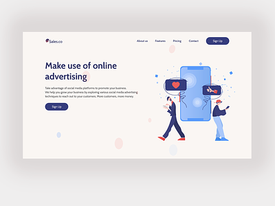 Landing Page Concept for an advertising website animation branding design landing page landingpage typography user experience user experience designer userinterface web