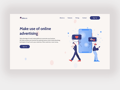 Landing Page Concept for an advertising website