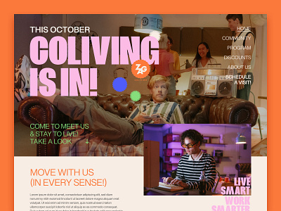 Zag's 'Coliving is in' campaign landing page advertisement campaign coliving landing page ui web design