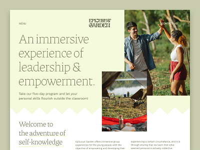 Epicurus' Garden website branding camping education epucurus garden graphic design ui website youth program