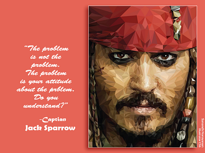 Captian Jack Sparrow polygon illustration