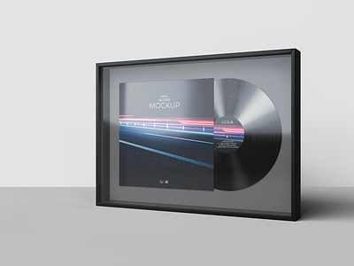 Framed Vinyl Record Mockup 3d art cover design mockup print realistic stack