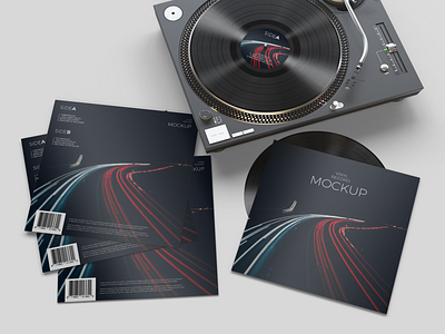 Realistic Vinyl Record Player Mockup