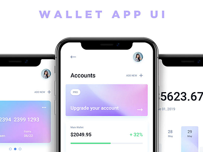 Wallet App UI app illustrator iphone mobile app money app nibo nibovfx stock ui design wallet app