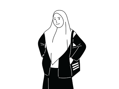 A Hijabi Girl Cartoon