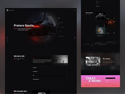 3D Animation Studio Landing Page 3d branding design ui ux web webdesign