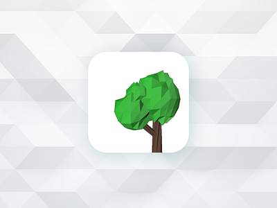 Low Poly App Icon 005 app icon dailyui low poly tree