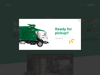 Bagster Concept — Pickup Overlay bagster concept green landing page overlay popup portfolio ui waste management