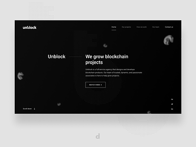Unblock | Visual style blockchain branding crypto design interaction interface page ui ux web webdesign webdesigns website website design
