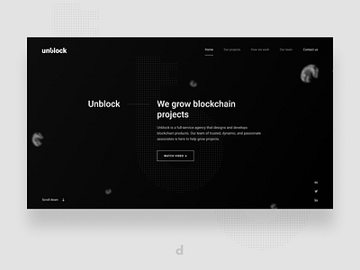 Unblock | Visual style blockchain branding crypto design interaction interface page ui ux web webdesign webdesigns website website design