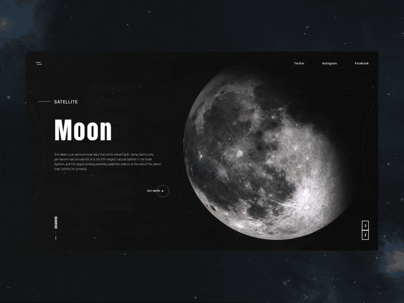 Moon - Landing Page design interaction interface landing luxory minimalism moon motion page ui ux web website