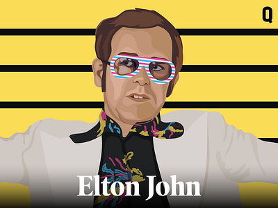 Portraits of Pride - Elton John branding design icon illustration vector