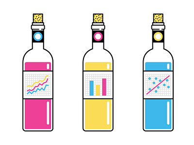 Data Wine Bottles design illustration vector
