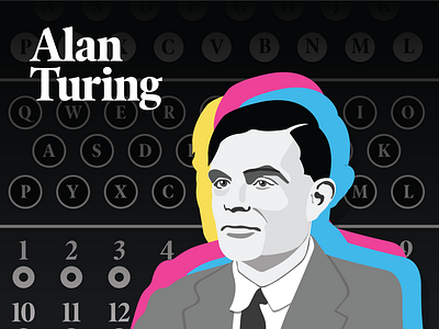 Portraits of Pride - Alan Turing branding design icon illustration social vector