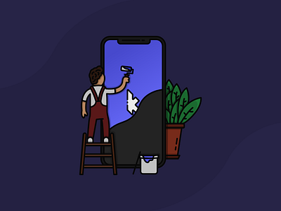 Welcome to Klixly! 📱 2d artwork branding design dribbble flat illustration iphone iphonex klixly lineart paint phone plant streaming vector