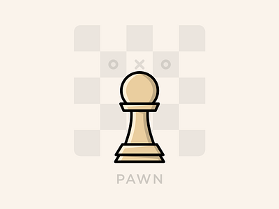 Chess Pawn 🎲 2d artwork chess chess piece chessboard chesspiece design dribbble flat illustration lineart pawn tactics vector