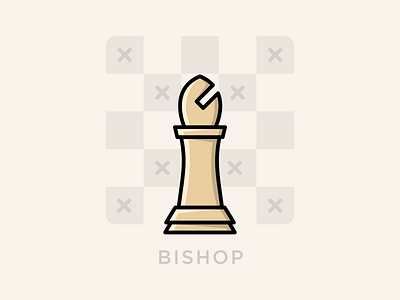 Chess Bishop 🎲 2d artwork bishop chess chess piece chessboard chesspiece design dribbble flat illustration lineart vector