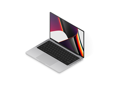 Isometric Photorealistic MacBook Pro 14' 2021 3d apple artwork isometric macbook macbook pro mockup photorealistic vector