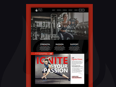 Ignite gym branding design landingpage layout ui webdesign website