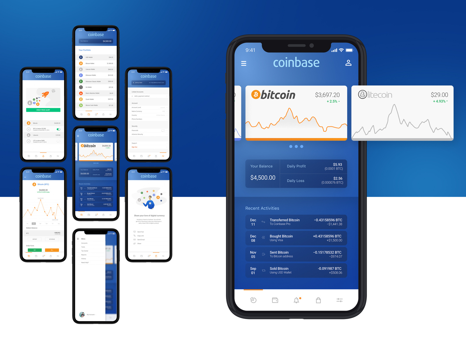 Coinbase Pro App by Lenin Glass on Dribbble