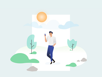 A beautiful day for a walk. character figma illustration vector