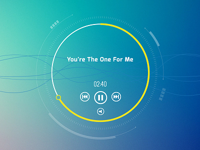 Circle Music Player Concept blue circle details gradient lines music music player play