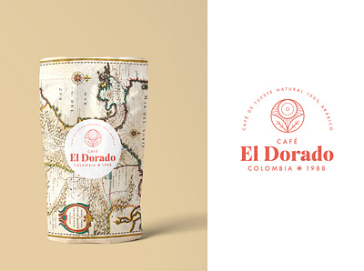 Café El Dorado - Brand & Packaging design brand café coffee colombia design dorado map packaging packaging design sunset
