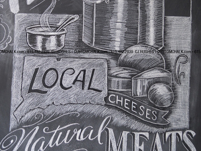 Mrs. Green's Soup and Cheese Mural bar chalk art bar mural artist grocery chalk art grocery mural artist restaurant chalk art restaurant mural artist