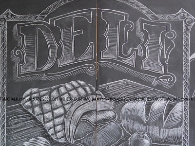 Deli chalk-look mural artwork food artist food artwork food chalk art food industry art food mural