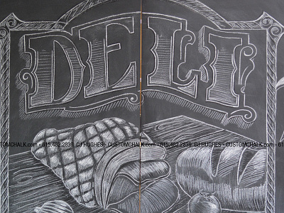 Deli chalk-look mural artwork