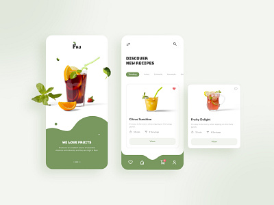 Fruit Recipe App Concept UI app concept conceptui design drinks food and drink food app logo ui uiux ux uxui