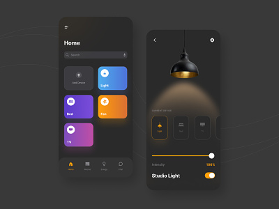 Home App Concept | iOS apple automation concept conceptui dark darkui home homeapp ios ios app design siri smarthome ui uiux ux