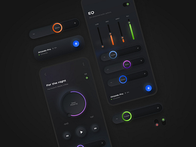 Equalizer/Music App Concept UI concept conceptui dark design eq equalizer music music app music player sound ui uiux ux