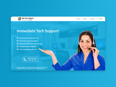 Home Page Design for My Tech Agent technology ui ux web design