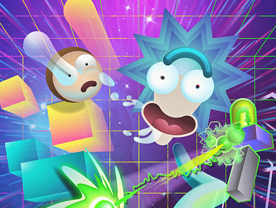 Rick and Morty animation fan art fanart fantasy illustration ilustración ilustration personal branding vector